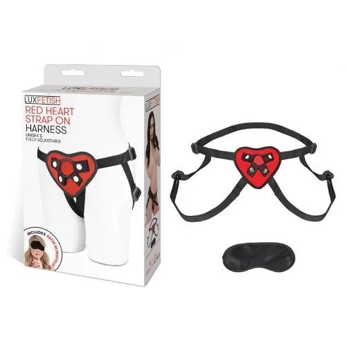 Lux Fetish Red Heart Strap On Harness Lux Fetish Female Sex Toys