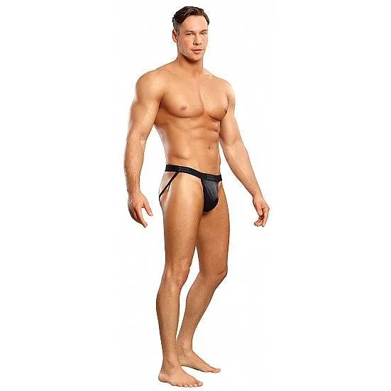 Male Power Anal Black Cobra Satin Finish Jock