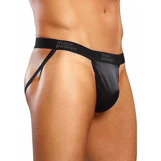 Male Power Anal Black Cobra Satin Finish Jock