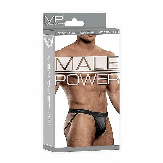 Male Power Anal Black Cobra Satin Finish Jock