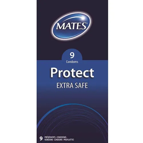 Mates Male Sex Toys Mates Protect Extra Safe Condoms 9 Pack