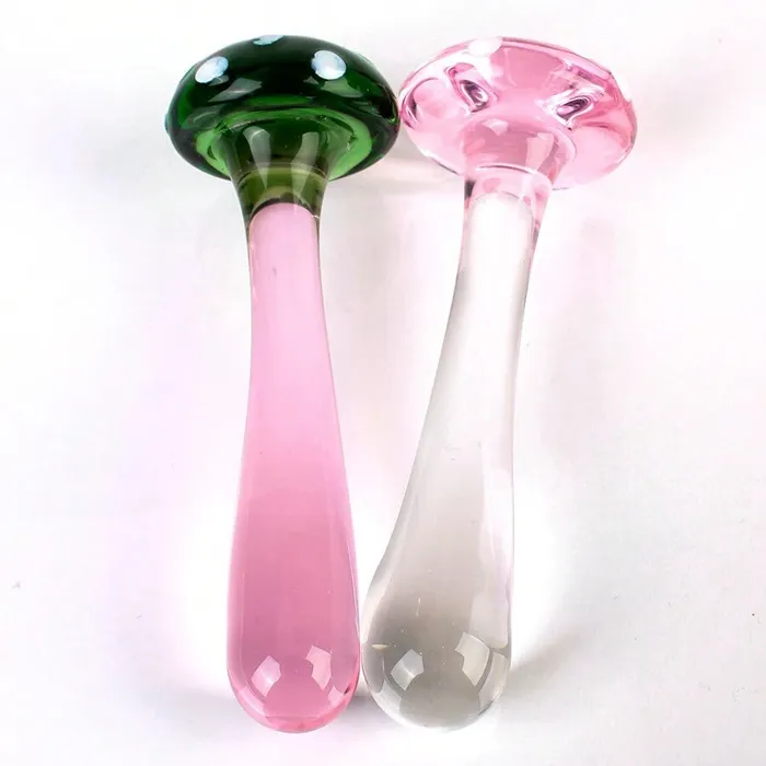  Mushroom Glass Anal Dildo Butt Plug Anal