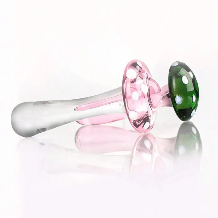  Mushroom Glass Anal Dildo Butt Plug Anal