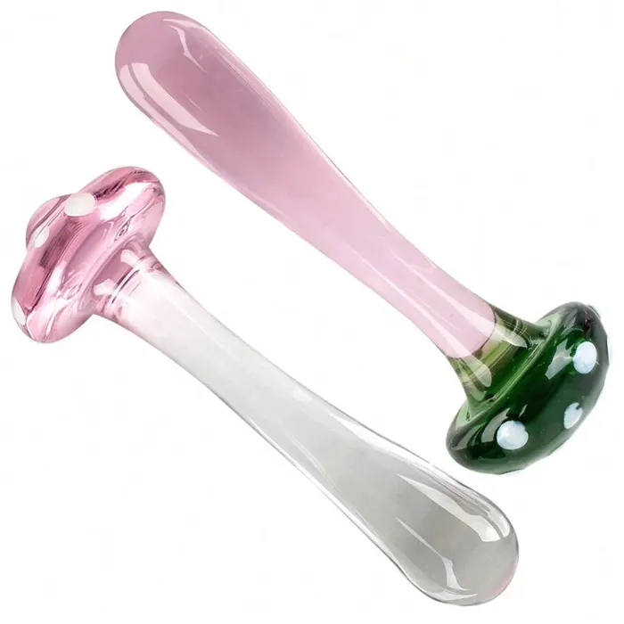  Mushroom Glass Anal Dildo Butt Plug Anal