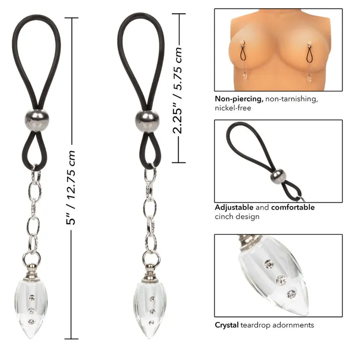 Nipple Play NonPiercing Nipple Jewellery Crystal Teardrop California Exotic Couples