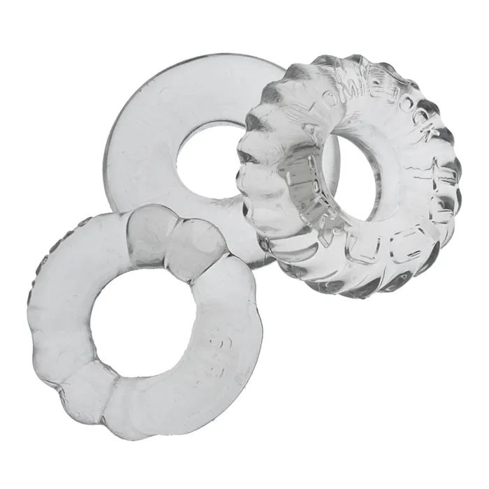 Oxballs Anal Oxballs Bonemaker 3Pack Boner Cockring Kit Clear