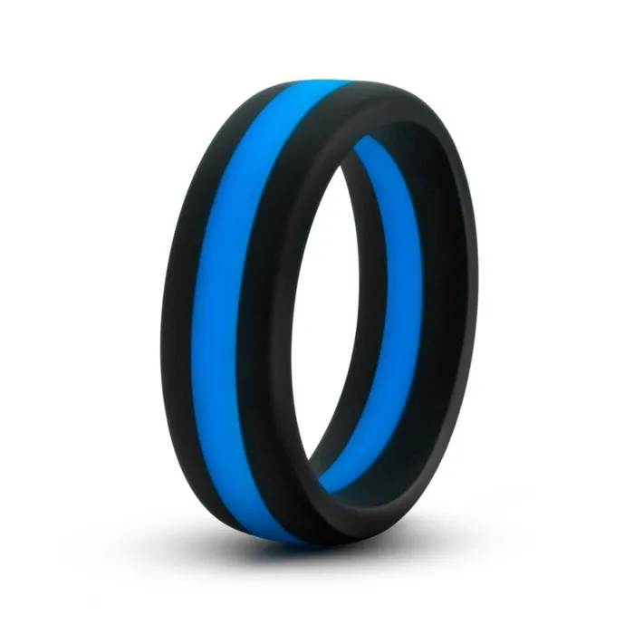 Performance Pro Silicone Flat Cock Ring Black Blue Blush Male Sex Toys