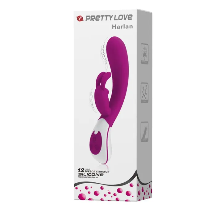 Rechargeable rabbit vibrator with two Harlan motors Pretty Love Female Sex Toys