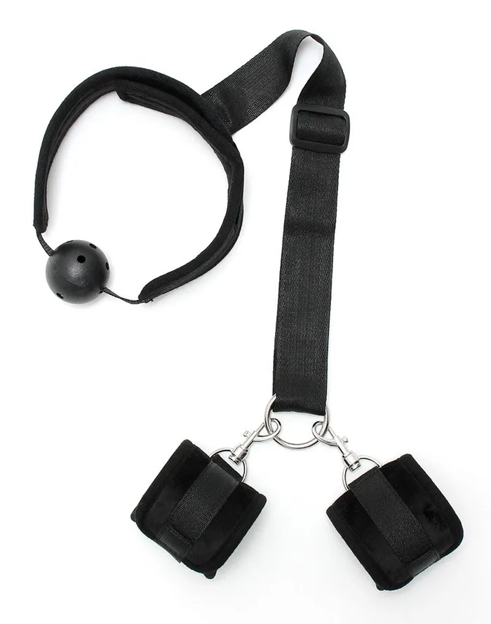 Rimba Couples Breathable Mouth Gag with Cuffs