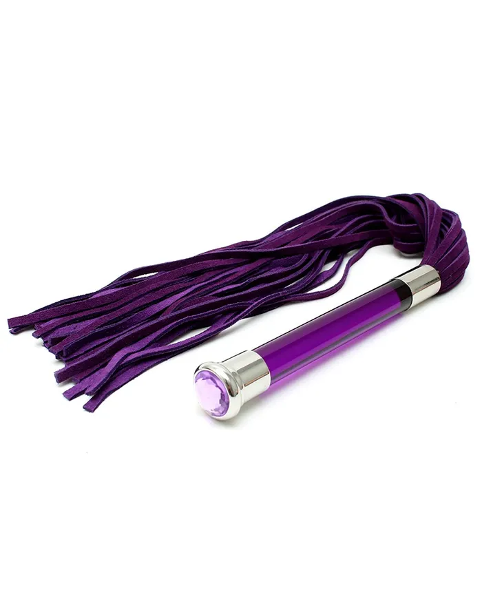 Rimba Dildos RIMBA SUEDE FLOGGER WITH GLASS HANDLE AND CRYSTAL