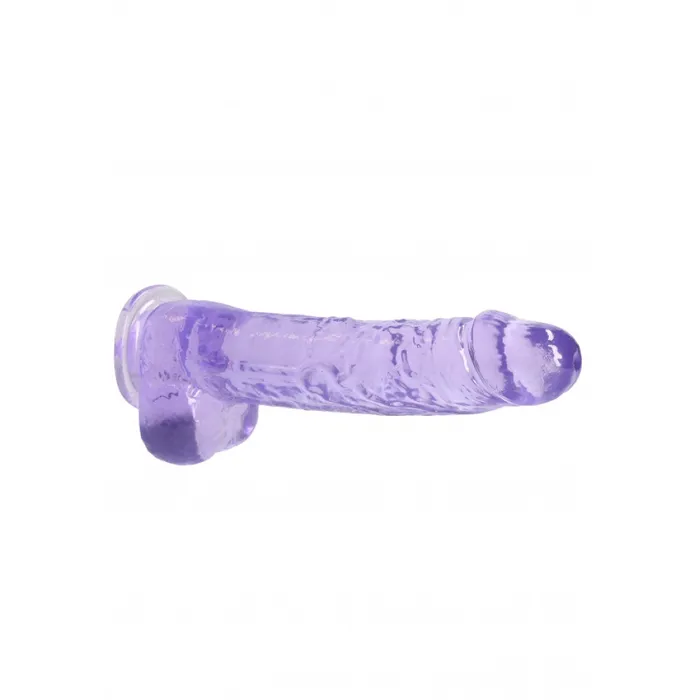 Shots Toys Female Sex Toys Realistic dildo with testicles Crystal Clear 24 cm purple