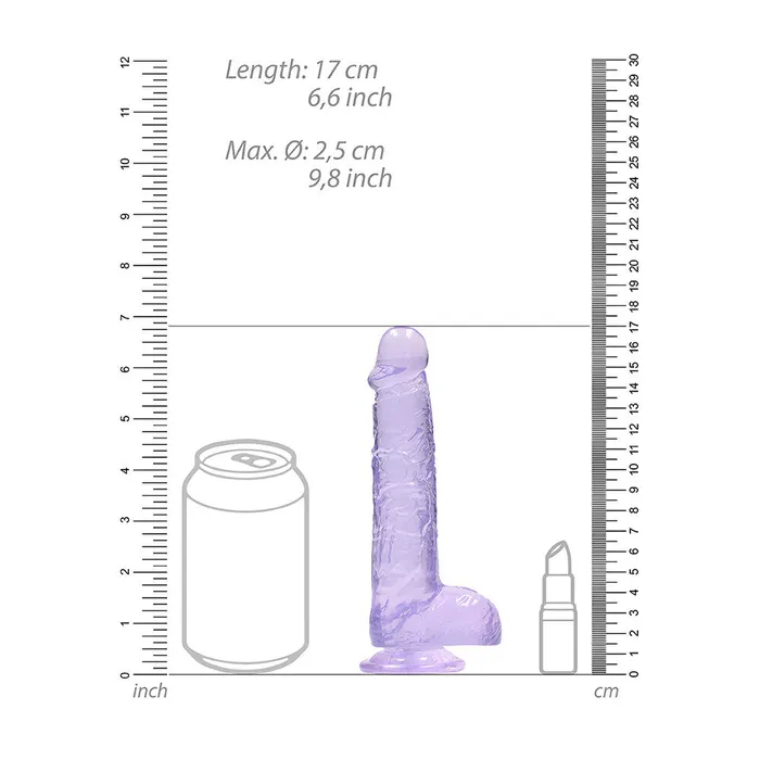 Shots Toys RealRock 6 Inch Purple Realistic Crystal Clear Dildo Dildos