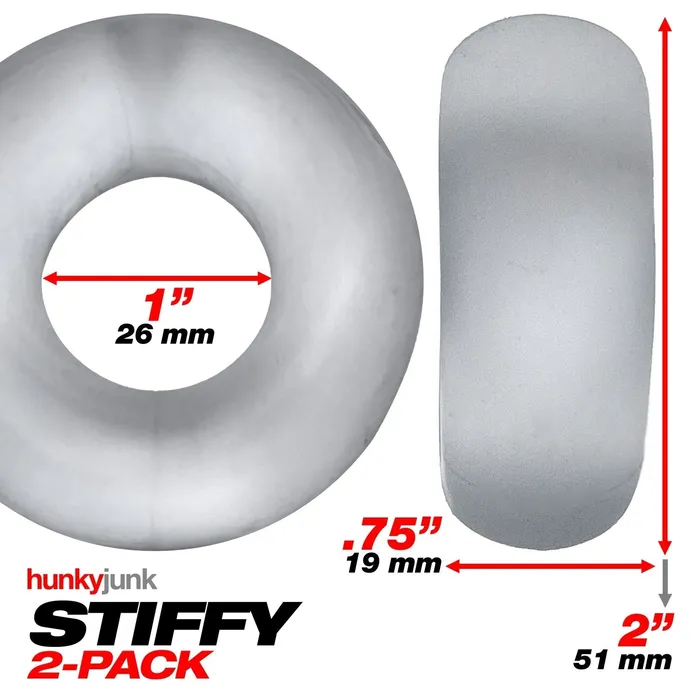 STIFFY 2pack bulge cockrings CLEAR ICE Hunkyjunk Anal