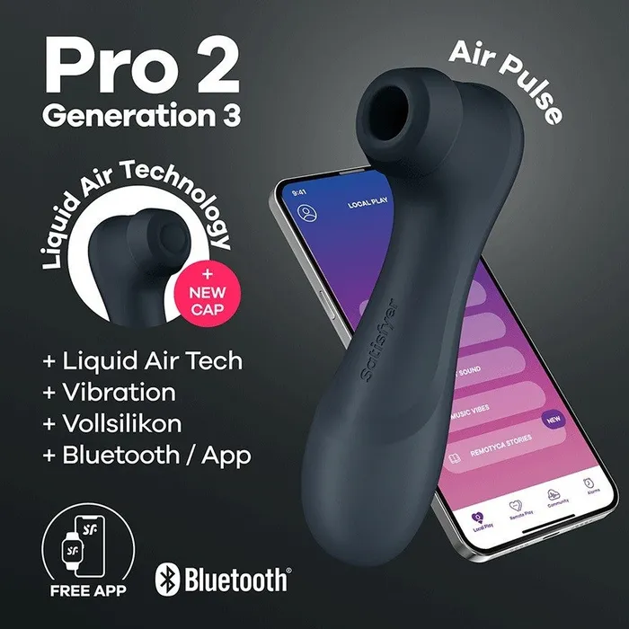 Vibrators Suction stimulator with vibrations and App Satisfyer Pro 2 Generation 3 black Satisfyer