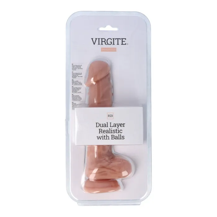 Virgite Female Sex Toys Virgite R23 Realistic doublelayer silicone dildo with testicles