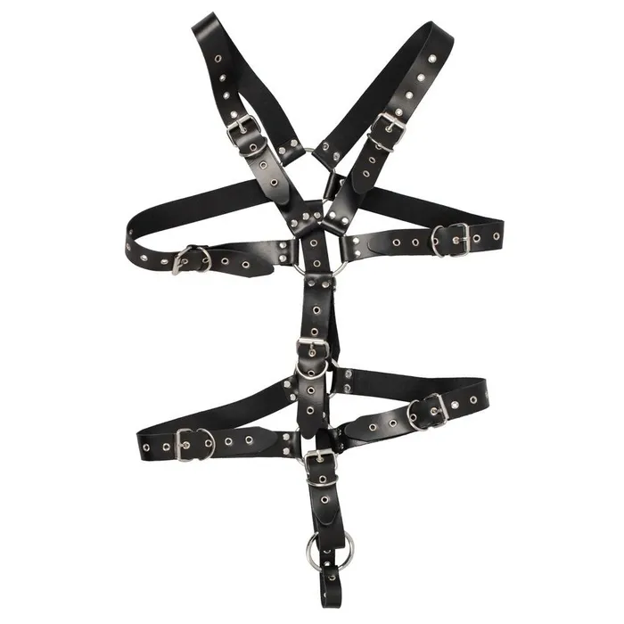 Zado Fetish Mens Leather Body Harness with Cock Ring Zado Male Sex Toys