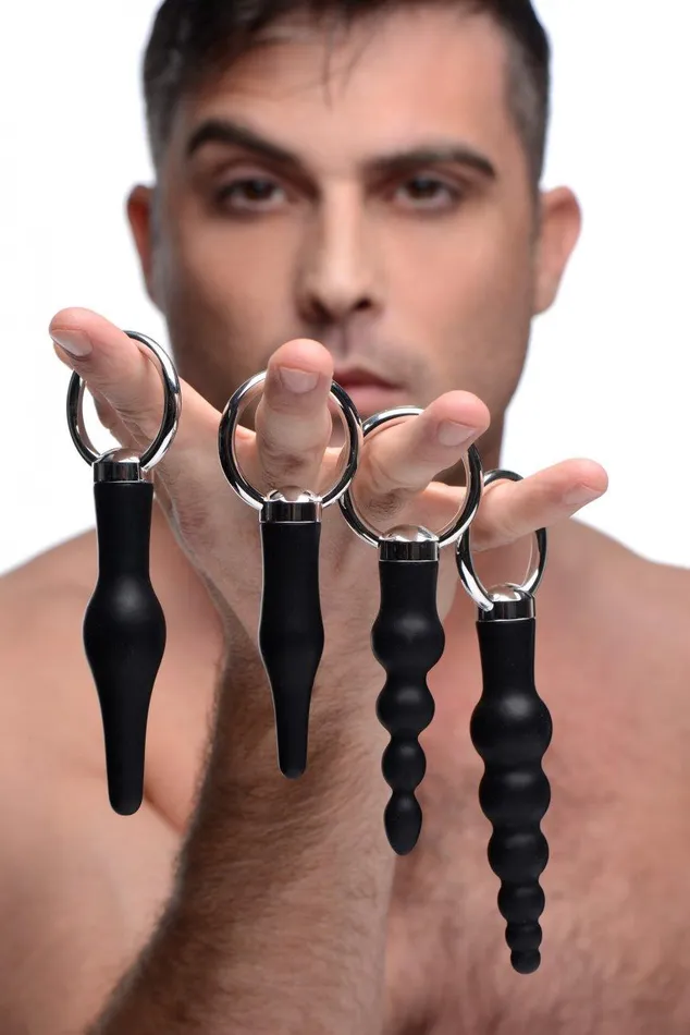 4 Piece Silicone Anal Ringed Rimmer Set Sex On the Go Male Sex Toys