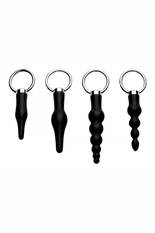 4 Piece Silicone Anal Ringed Rimmer Set Sex On the Go Male Sex Toys