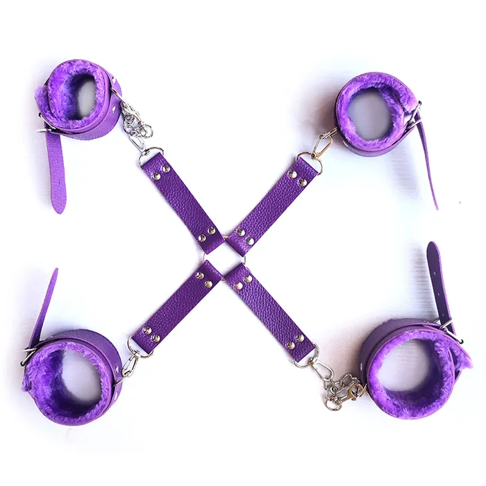 AMN BDSM 10 pcs Bondage Kit Fetish Restraint Set Purple Couples