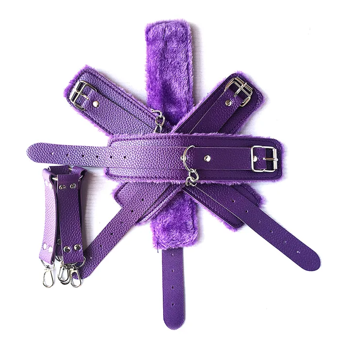 AMN BDSM 10 pcs Bondage Kit Fetish Restraint Set Purple Couples