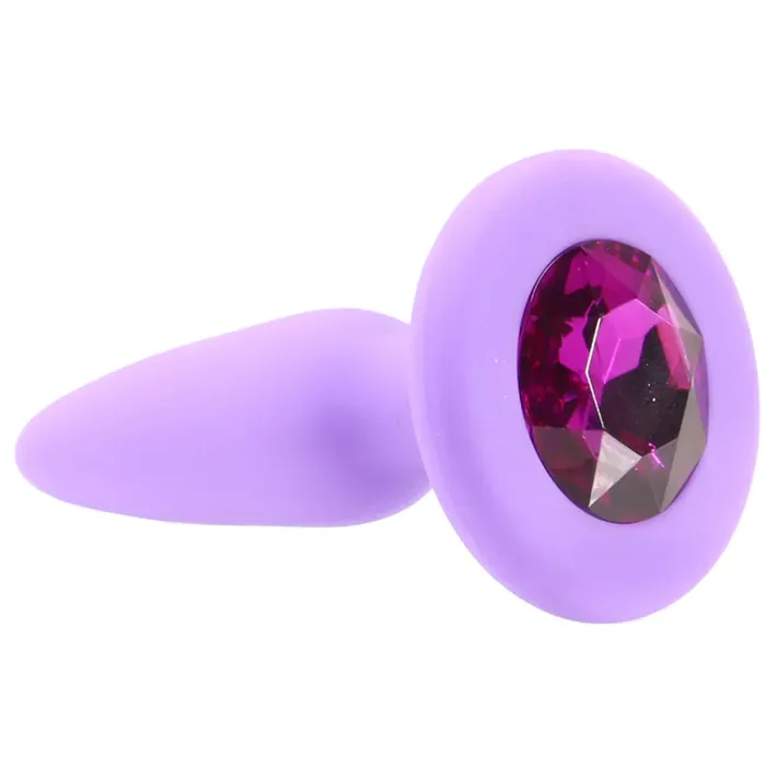 Anal Glams Mini Purple Gem Silicone Butt Plug sextoysvancouver