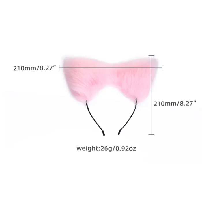 Anal RY Cosplay Furry Fox Tail Anal PlugHeadbandCollarNipple Clamps Cosplay Kit PinkBlack RY