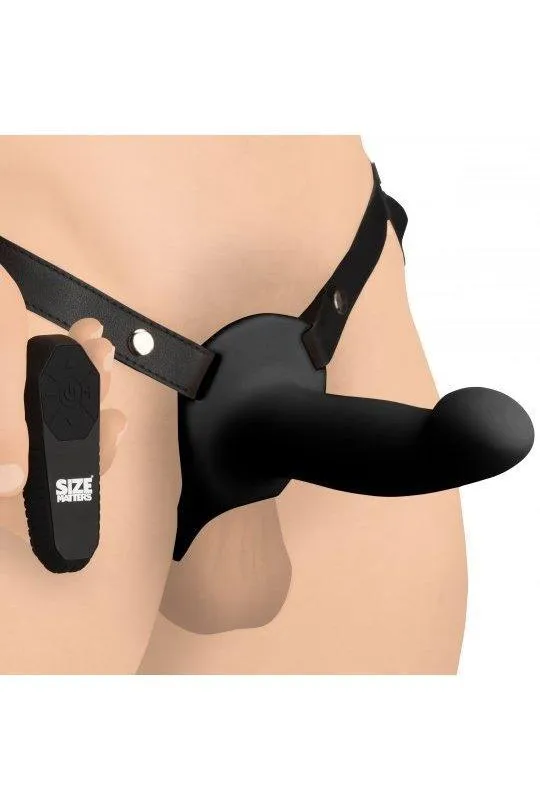 Anal Sex On the Go 2 Inch Erection 28X Smooth Vibrating Silicone Penis Sheath with Remote Black