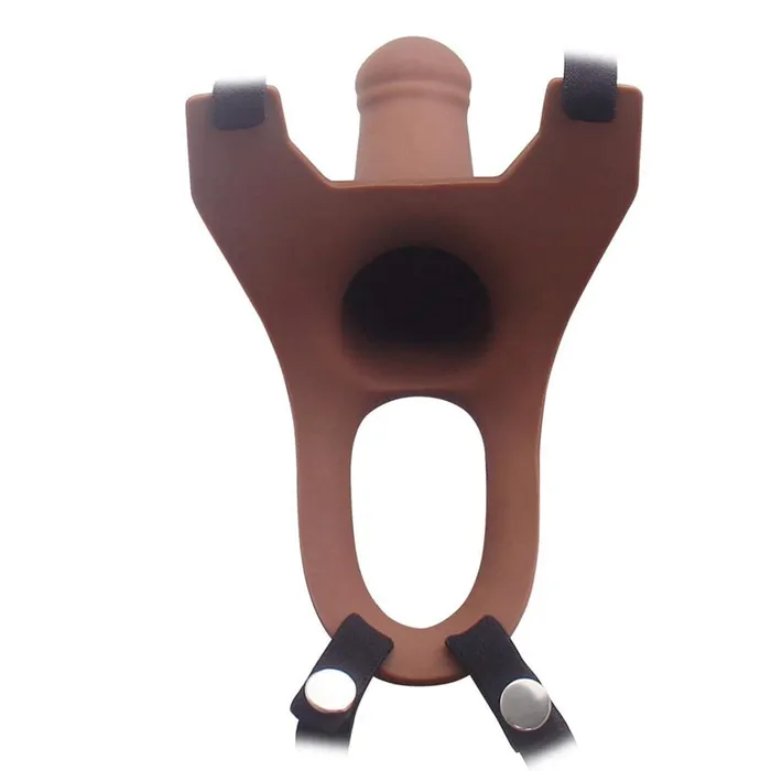 Aphrodisia Hollow StrapOn Dildo Harness 67 Silicone Penis Sleeve Extender Brown Aphrodisia Female Sex Toys