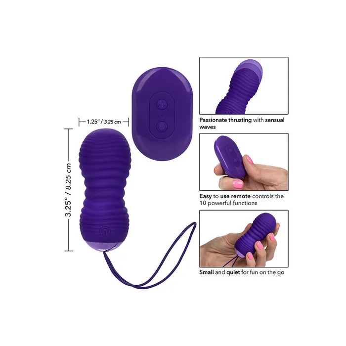 California Exotic Female Sex Toys Slay THRUSTME Remote Control Ribbed Bullet