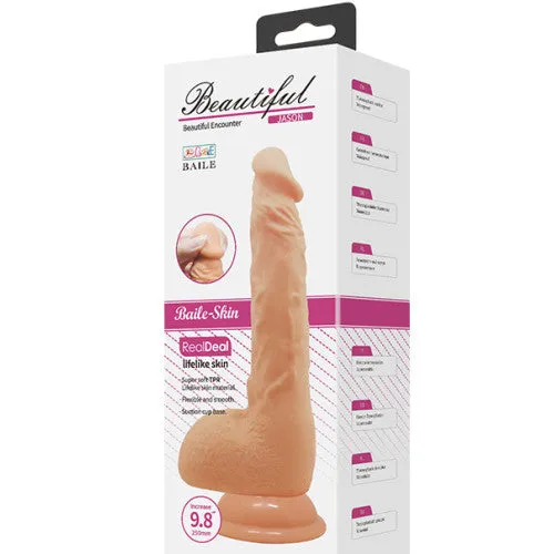 Dildos Baile Sex Toy Flesh White Cock Balls with Suction Beautiful Jason 25 X 4 cm