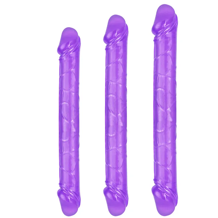 Dildos DY DY Crystal Double Penetration Dildo Purple with 3 Size Options