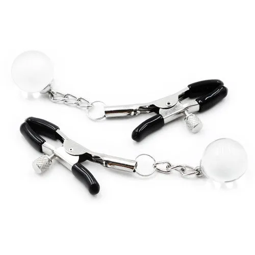 Dildos Nipple clamps with chain clear decorative balls Naughty Toys