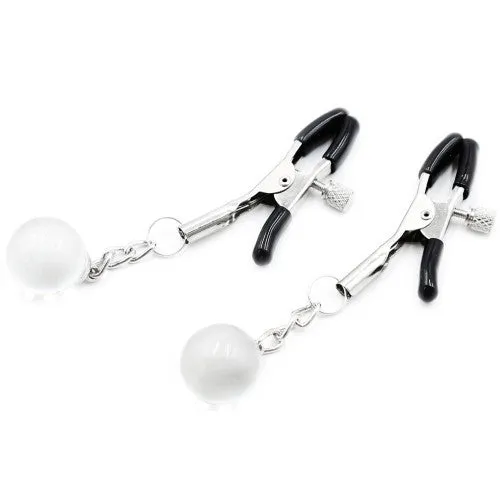 Dildos Nipple clamps with chain clear decorative balls Naughty Toys