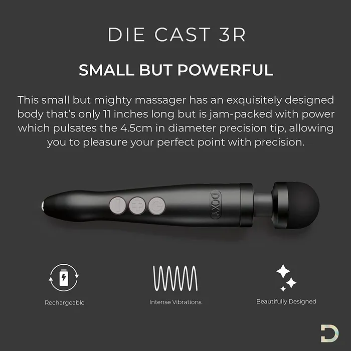 Doxy Die Cast 3 Rechargeable Wand Matte Black Doxy Wand Massagers Vibrators