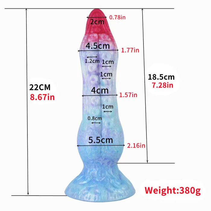 FAAK Dildos FAAK N5081 22cm Silicone Fantasy Tentacle Dildo Blue