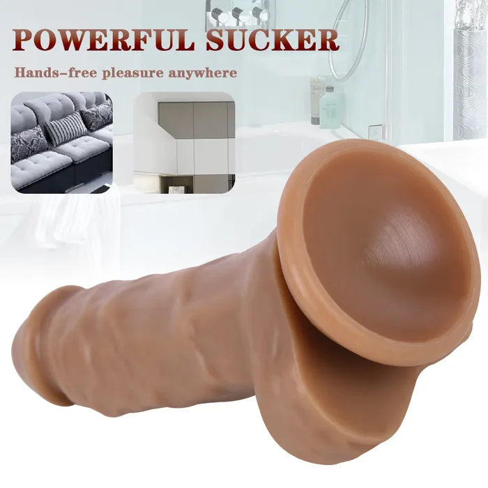 Female Sex Toys MD 748 Mustang Silicone Thick Realistic Dildo Brown MD