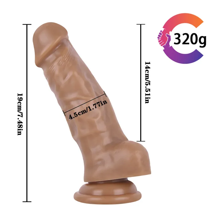 Female Sex Toys MD 748 Mustang Silicone Thick Realistic Dildo Brown MD