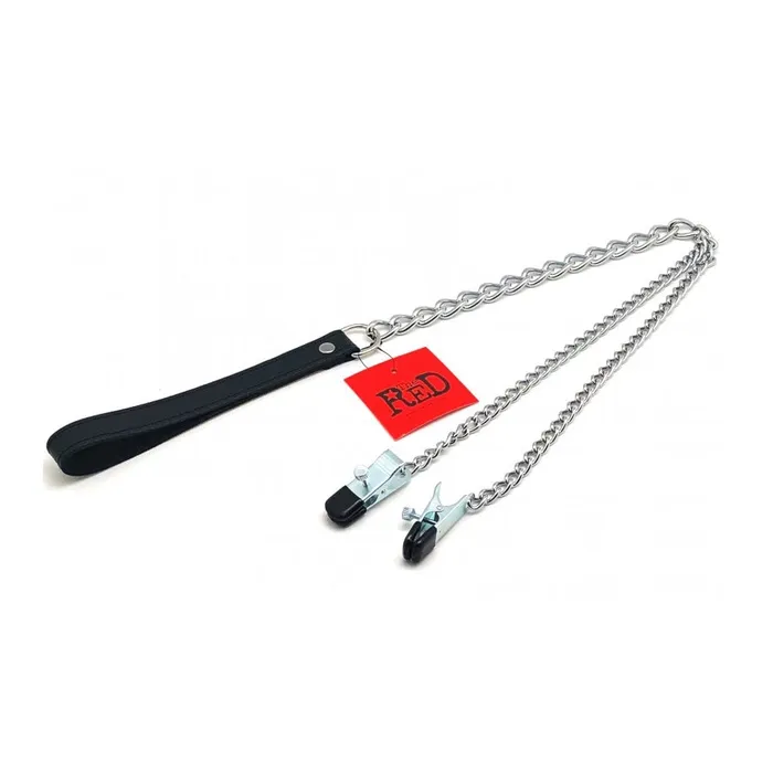 Female Sex Toys The Red Nipple Clamps with Lead 40cm