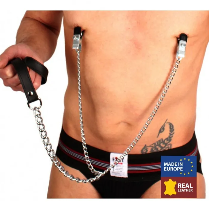 Female Sex Toys The Red Nipple Clamps with Lead 40cm