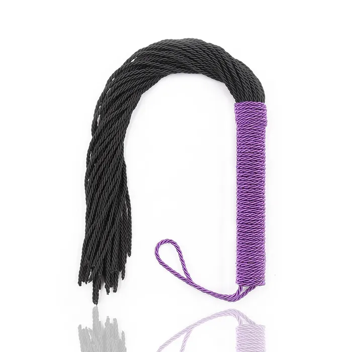 GN 50cm Faux Leather Tassels Bondage Flogger PurpleBlack Couples