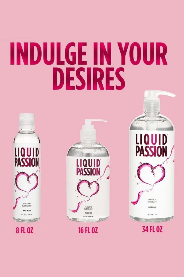 Liquid Passion Natural Lubricant 8oz 16oz 34oz Sex On the Go Sexual Health Wellbeing