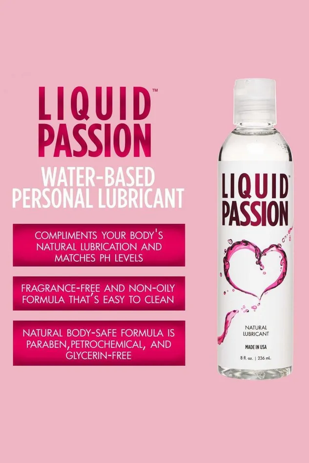 Liquid Passion Natural Lubricant 8oz 16oz 34oz Sex On the Go Sexual Health Wellbeing