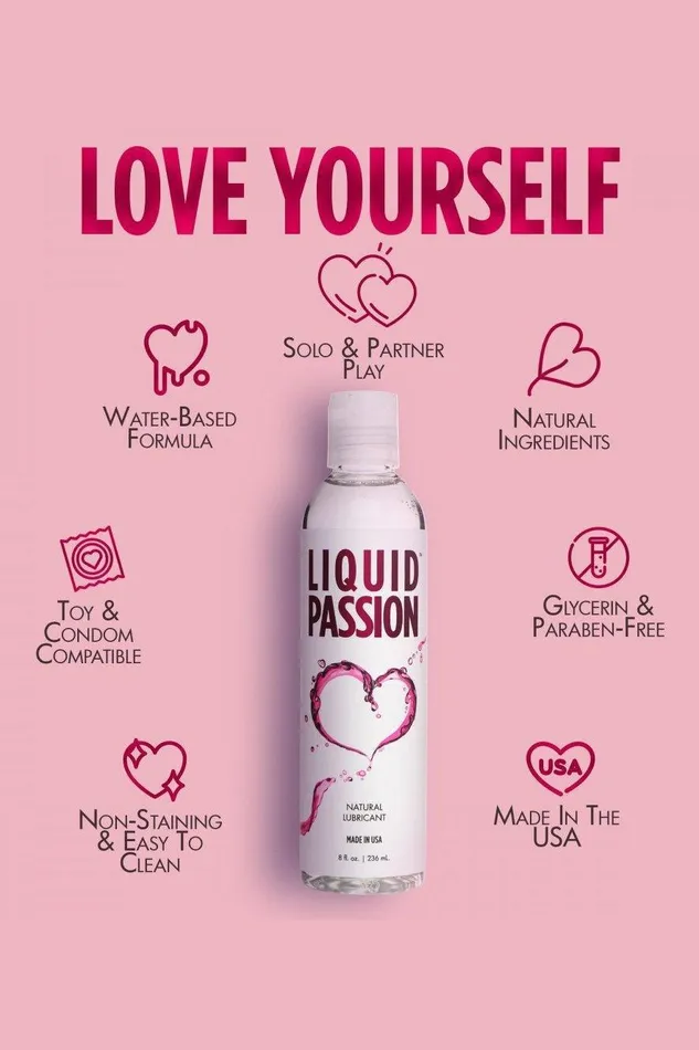 Liquid Passion Natural Lubricant 8oz 16oz 34oz Sex On the Go Sexual Health Wellbeing