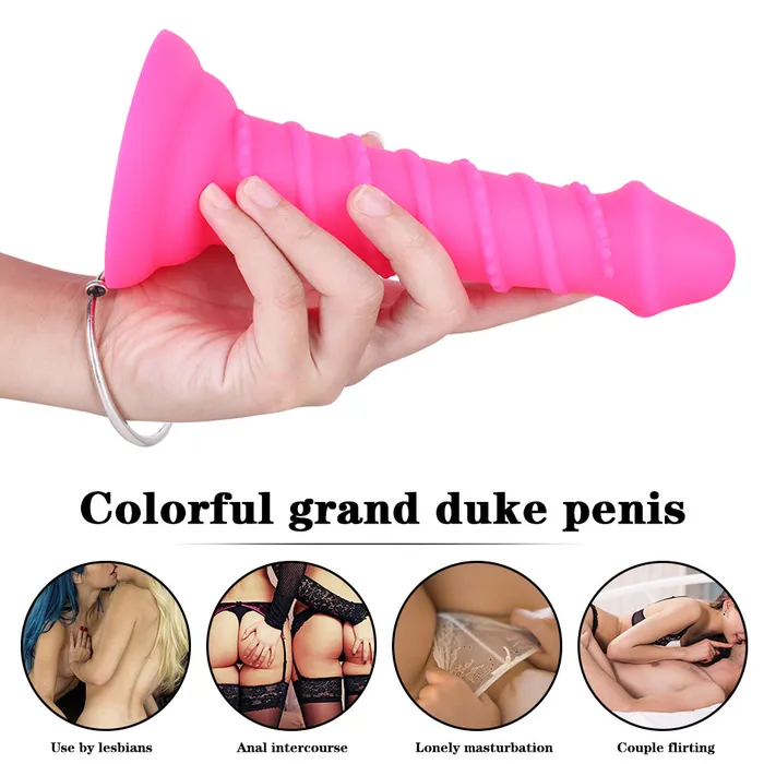 Male Sex Toys MD MD 708 Fantasy Realistic Dildo Anal Plug Vibrant Rose Pleasure Toy