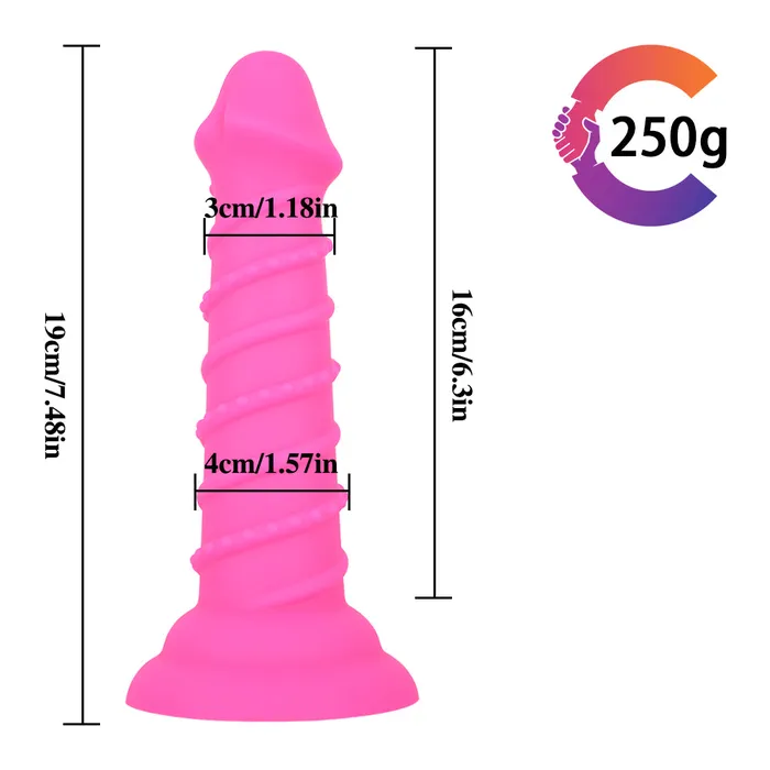 Male Sex Toys MD MD 708 Fantasy Realistic Dildo Anal Plug Vibrant Rose Pleasure Toy