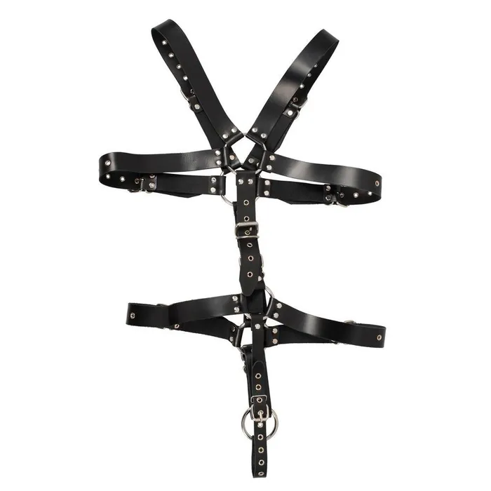 Male Sex Toys Zado Mens Leather Adjustable Harness With Cock Ring