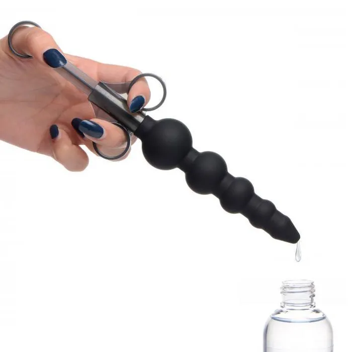 Master Series Male Sex Toys Master Series Silicone Graduated Beads Lube Launcher