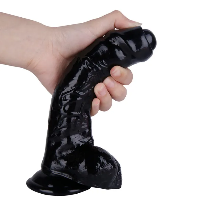 MD 20cm Foreskin Baby Crystal Realistic Dildo Black MD Female Sex Toys