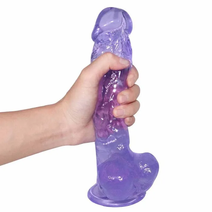 MD Dildos MD Stallion 23cm Heavy Crystal Realistic Dildo Light Purple