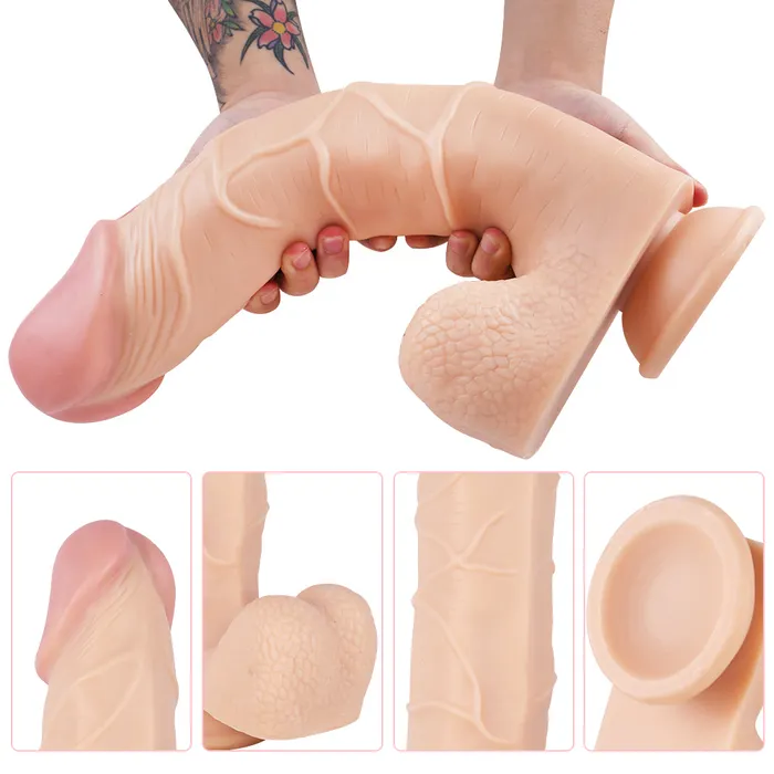 MD Dragon 1456 Huge Realistic Dildo with Suction Cup Flesh MD Female Sex Toys